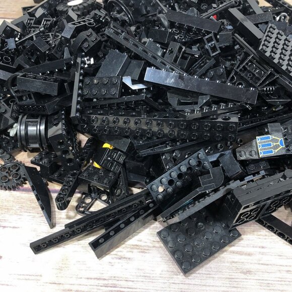 LEGO BLACK 2.49lbs Building Brick Pieces Blocks Parts Castle Star Wars City Bulk - Picture 3 of 11